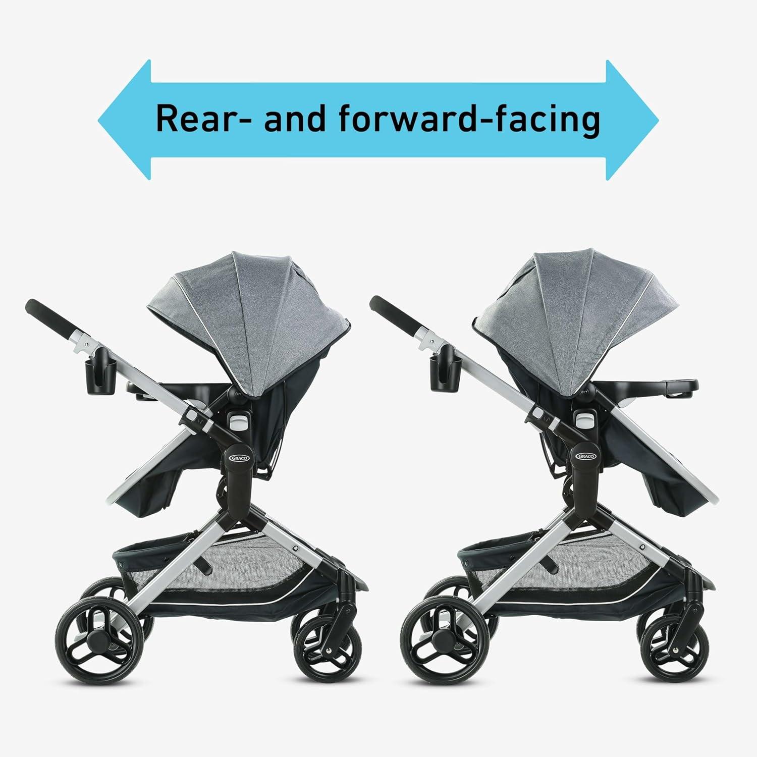 imageGraco Modes Nest Travel System 3in1 Modular Carseat Stroller Combo Adjustable Slide2Me Infant Car Seat Carrier Pramette Toddler Stroller Includes SnugRide 35 Lite Elite Infant Car Seat Bayfield