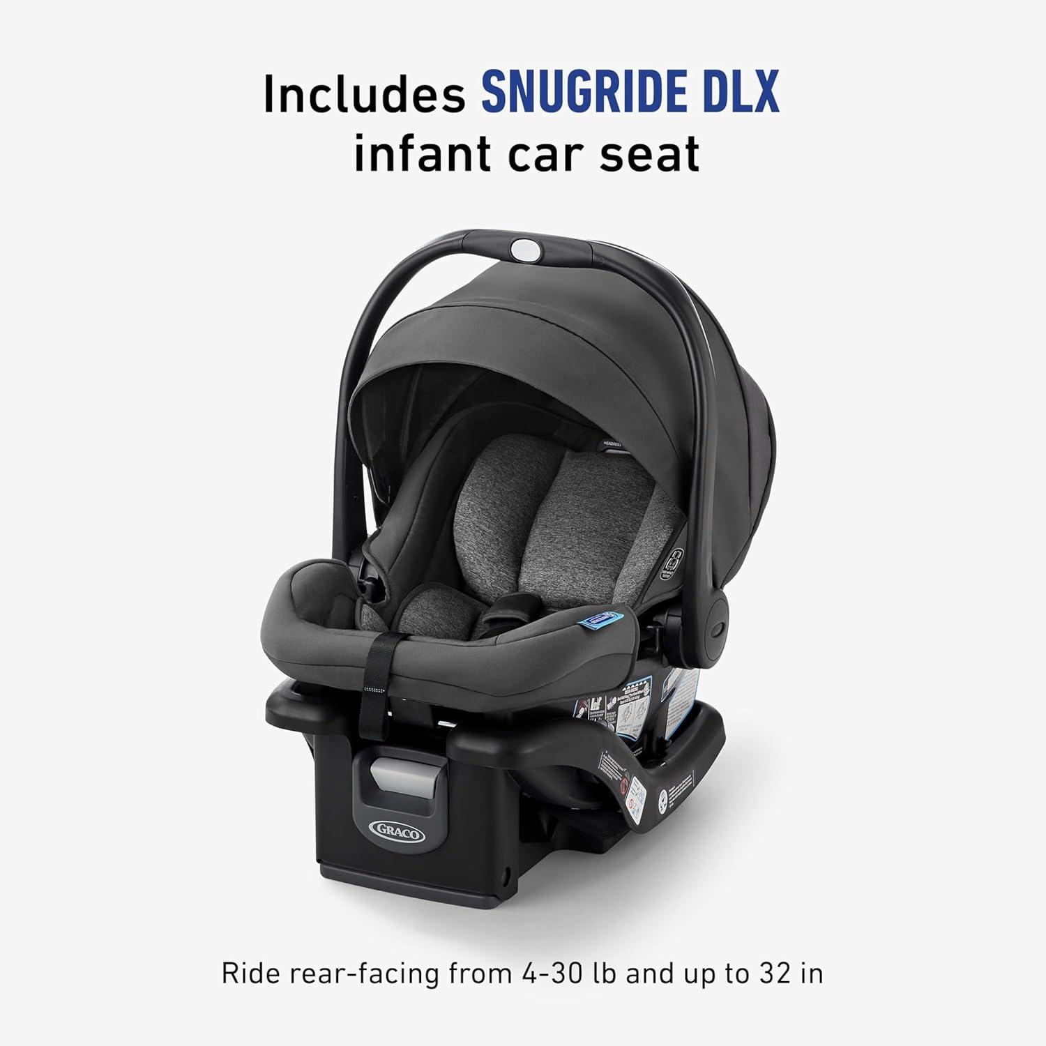 imageGraco Modes Nest Travel System 3in1 Modular Carseat Stroller Combo Adjustable Slide2Me Infant Car Seat Carrier Pramette Toddler Stroller Includes SnugRide 35 Lite Elite Infant Car Seat Bayfield