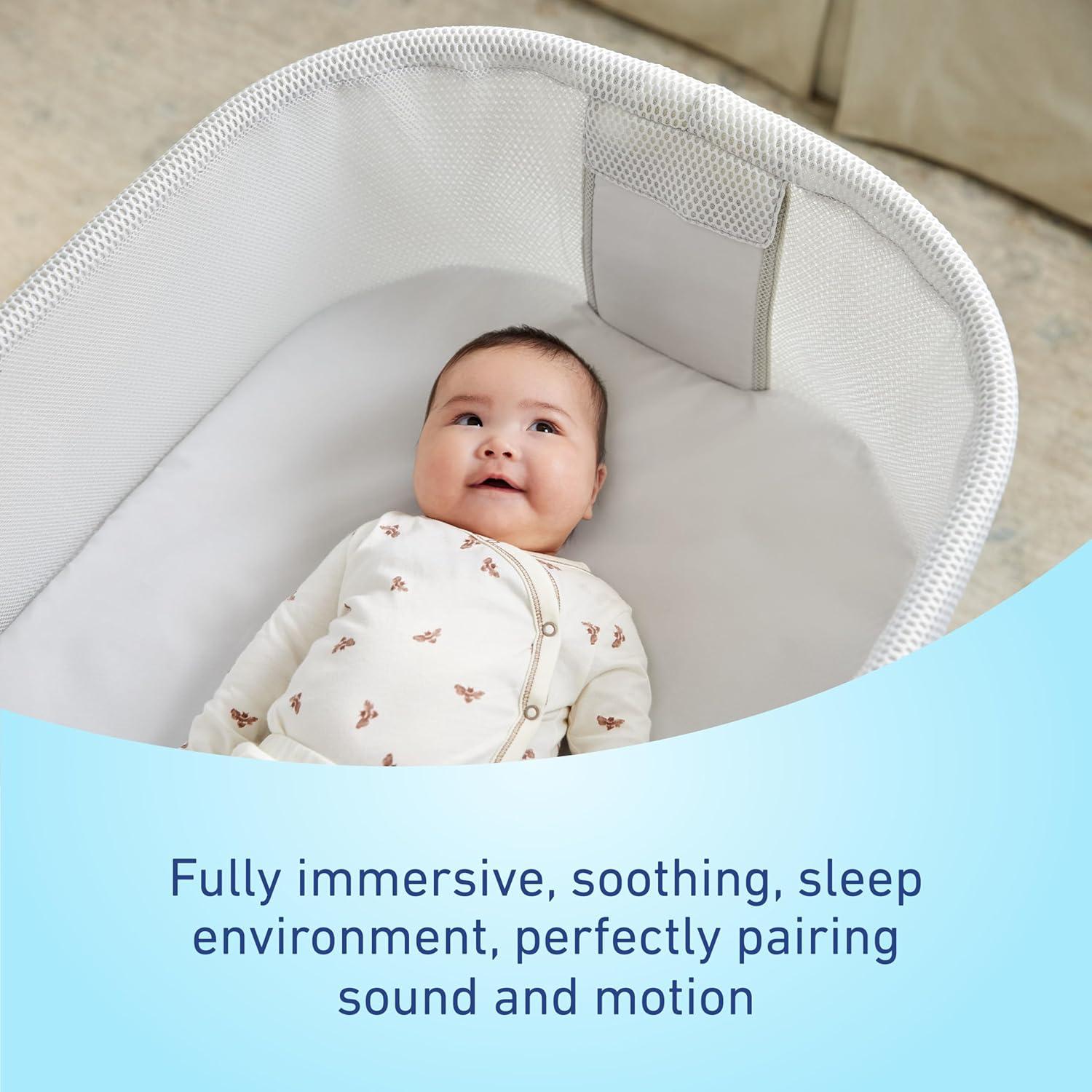 imageGraco SmartSense Soothing Baby Bassinet Smart Newborn Bassinet Detects and Automatically Responds to Babys Cries For Newborn Babies to 6 Months
