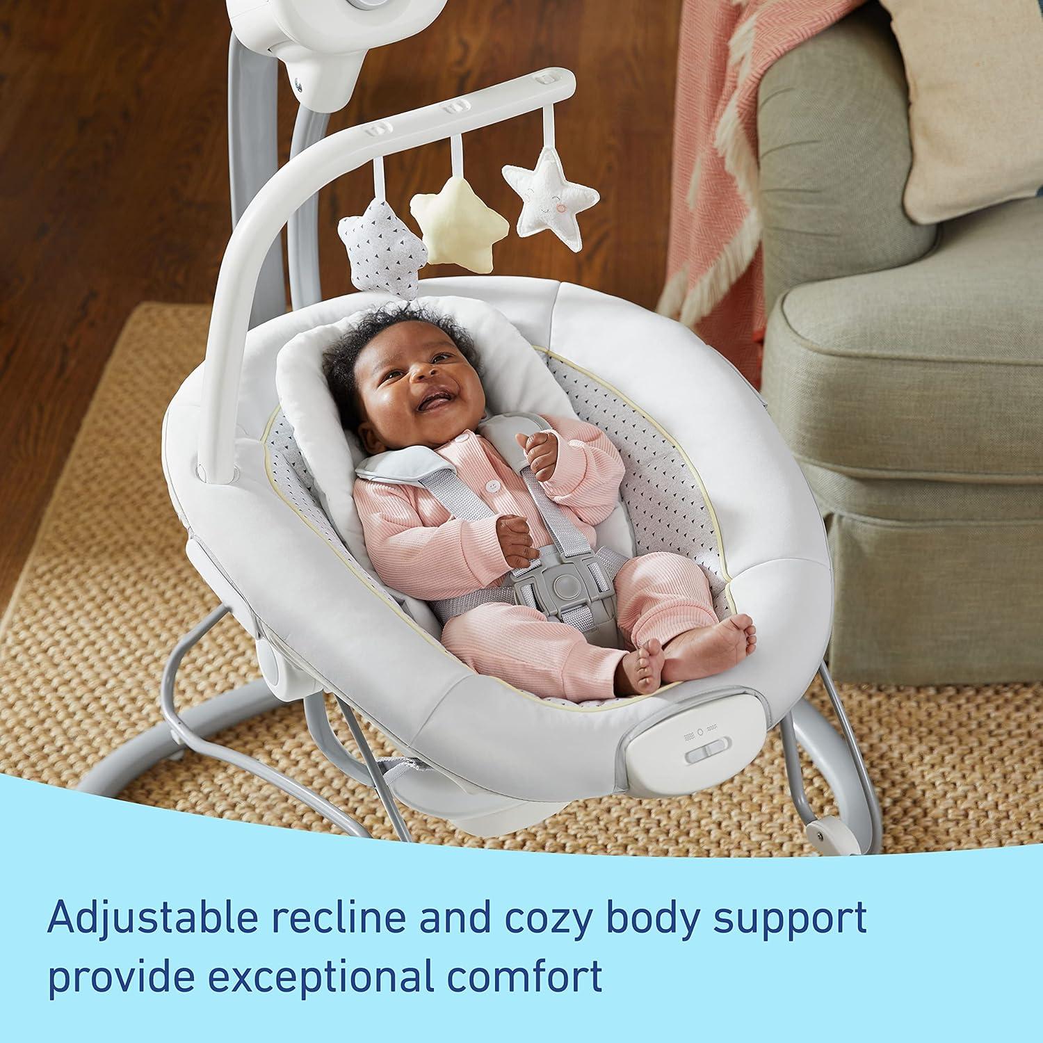 imageGraco Sway2Me Portable Baby Swing and Bouncer Seat with Music Sounds and Adjustable Settings Watson CollectionWatson
