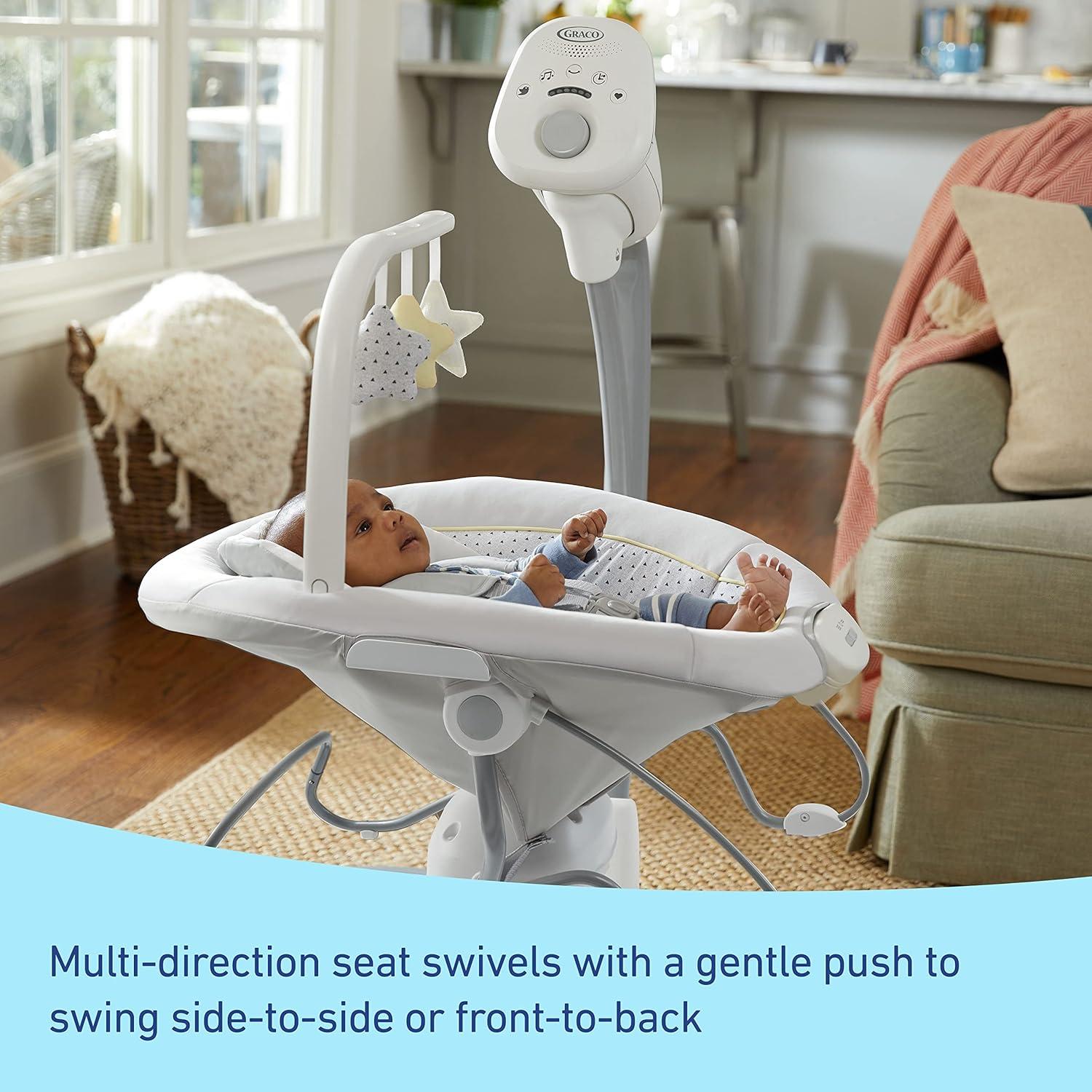 imageGraco Sway2Me Portable Baby Swing and Bouncer Seat with Music Sounds and Adjustable Settings Watson CollectionWatson