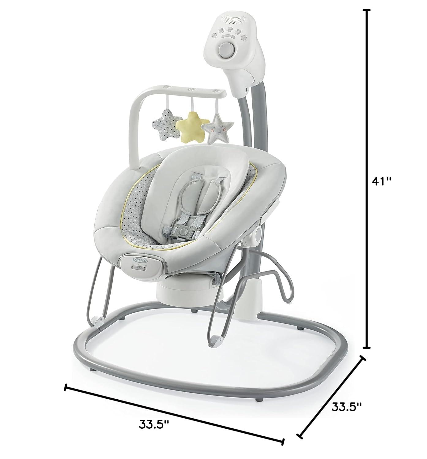 imageGraco Sway2Me Portable Baby Swing and Bouncer Seat with Music Sounds and Adjustable Settings Watson CollectionWatson