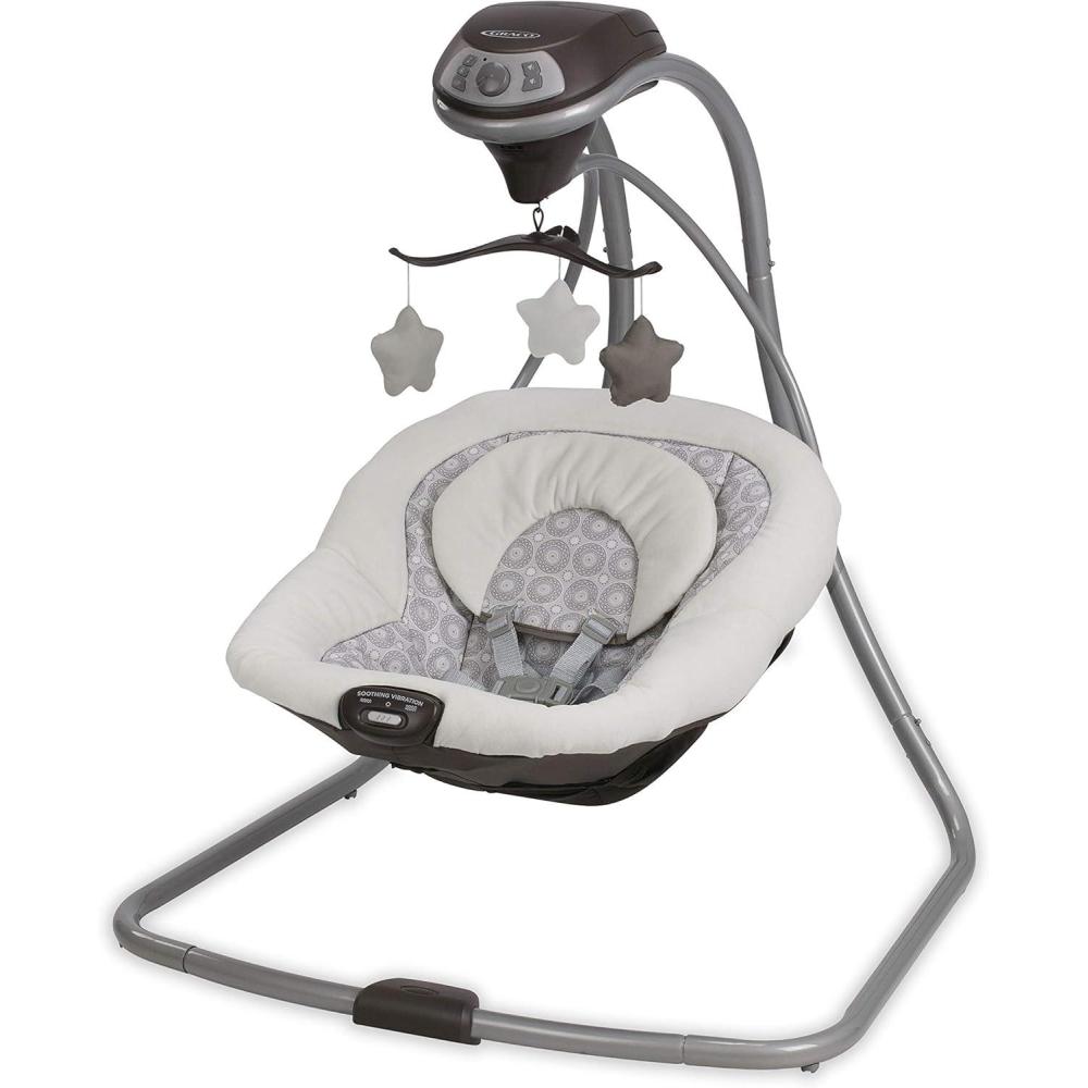 imageGraco DuetConnect LX Portable Baby Swing and Bouncer MultiDirection Baby Bouncer Seat Multiple Swing Speeds RedmondAbbington