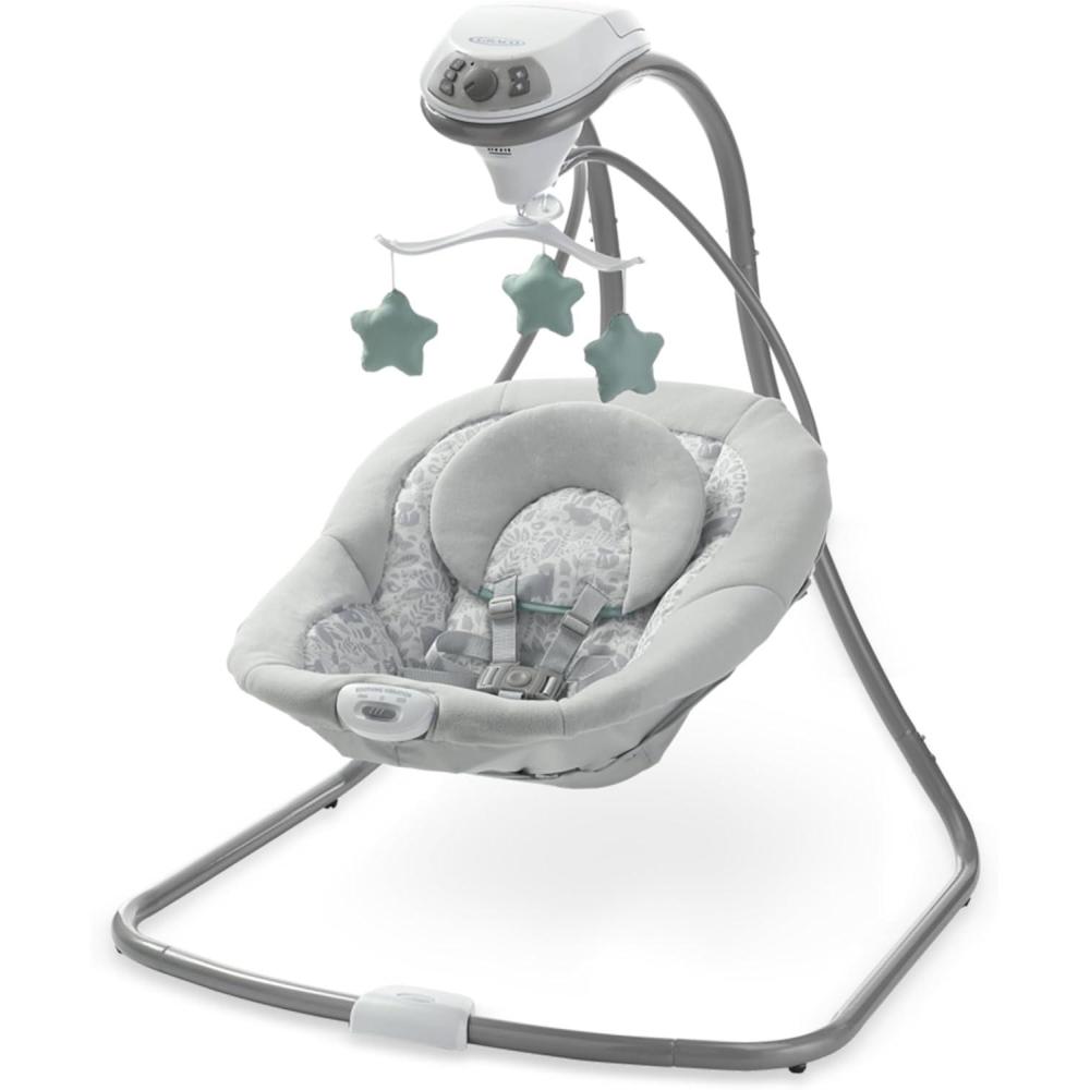 imageGraco DuetConnect LX Portable Baby Swing and Bouncer MultiDirection Baby Bouncer Seat Multiple Swing Speeds RedmondIvy