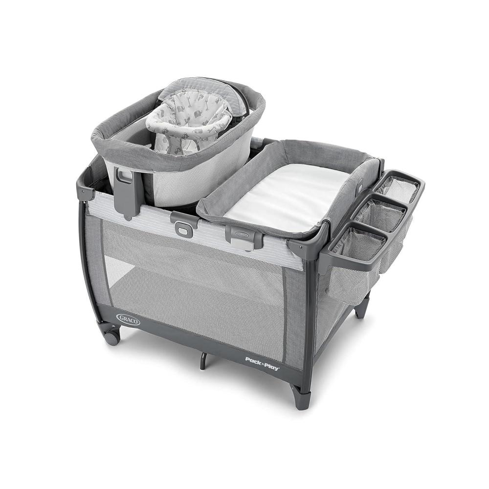 imageGraco Pack n Play Travel Dome LX Playard Raised Portable Bassinet UV50 Canopy Changer ampamp Storage AnnieLenny