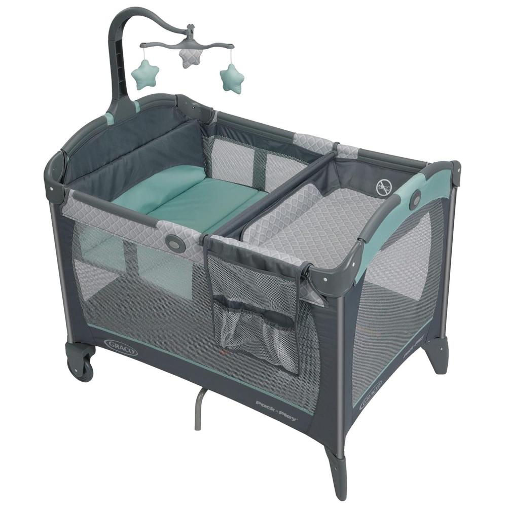 imageGraco Pack n Play Travel Dome LX Playard Raised Portable Bassinet UV50 Canopy Changer ampamp Storage AnnieManor