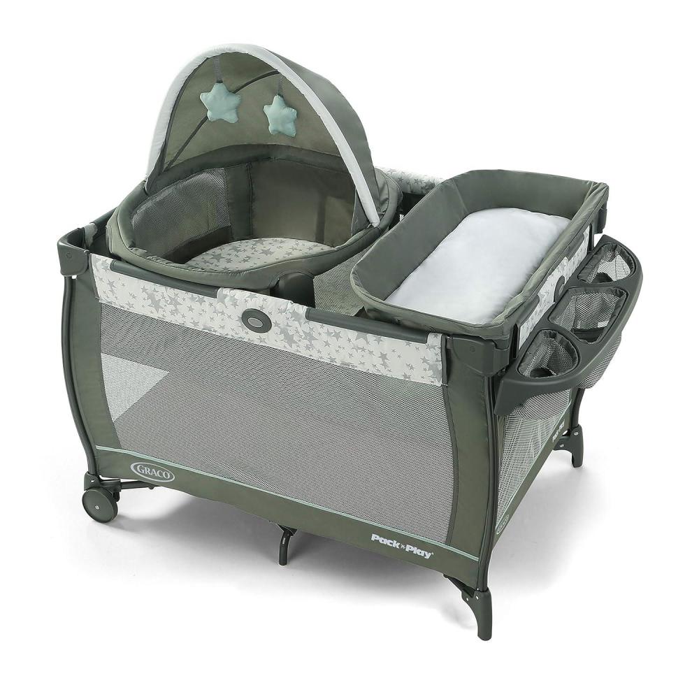 imageGraco Pack n Play Travel Dome LX Playard Raised Portable Bassinet UV50 Canopy Changer ampamp Storage AnnieOskar