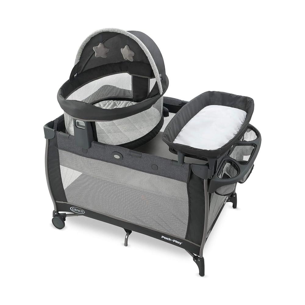 imageGraco Pack n Play Travel Dome LX Playard Raised Portable Bassinet UV50 Canopy Changer ampamp Storage AnnieRedmond