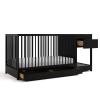 imageGraco Teddi 4in1 Convertible Mini Crib with Bonus WaterResistant Mattress Driftwood  GREENGUARD Gold Certified 275Inch Mattress Included Ideal for Small Spaces Easy 30Minute AssemblyBlack