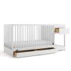 imageGraco Teddi 4in1 Convertible Mini Crib with Bonus WaterResistant Mattress Driftwood  GREENGUARD Gold Certified 275Inch Mattress Included Ideal for Small Spaces Easy 30Minute AssemblyWhite