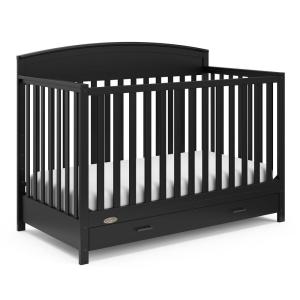 Graco Benton 5-in-1 Convertible Crib (Gray) – GREENGUARD Gold Certified, Converts from Baby Crib to Toddler Bed, Daybed and Full-Size Bed, Fits Standard Full-Size Crib Mattress(Black)