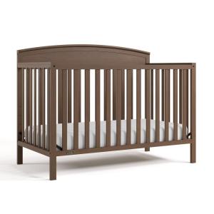 Graco Benton 5-in-1 Convertible Crib (Gray) – GREENGUARD Gold Certified, Converts from Baby Crib to Toddler Bed, Daybed and Full-Size Bed, Fits Standard Full-Size Crib Mattress(Hazelnut)