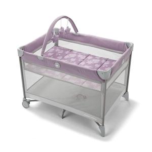 Graco On The Go Zip DLX Pack ‘n Play Playard, Folding Playpen with Bassinet, Portable Crib, Parker(Lilac Mod)