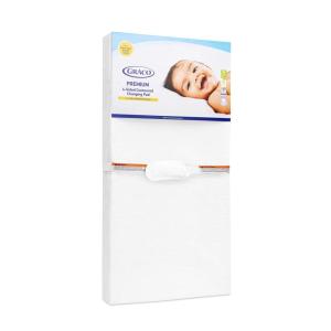 Graco Premium Contoured Changing Pad – GREENGUARD Gold Certified, Water-Resistant, Ultra-Soft Buckle Cover, Contoured Baby Changing Pad, Fits Most Standard-Size Changing Toppers, Non-Skid Bottom(4-Sided)