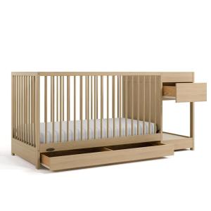 Graco Teddi 4-in-1 Convertible Mini Crib with Bonus Water-Resistant Mattress (Driftwood) – GREENGUARD Gold Certified, 2.75-Inch Mattress Included, Ideal for Small Spaces, Easy 30-Minute Assembly(Driftwood)