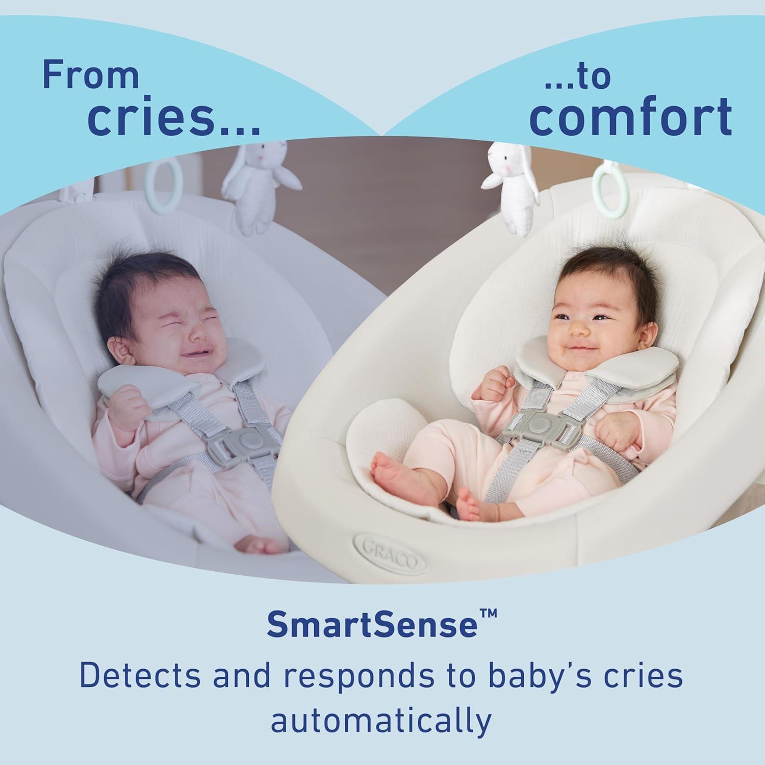 imageGraco SmartSense Baby Swing with Cry Detection Technology Soothing Motions and Calming Vibrations Comfortable Infant Support Rori