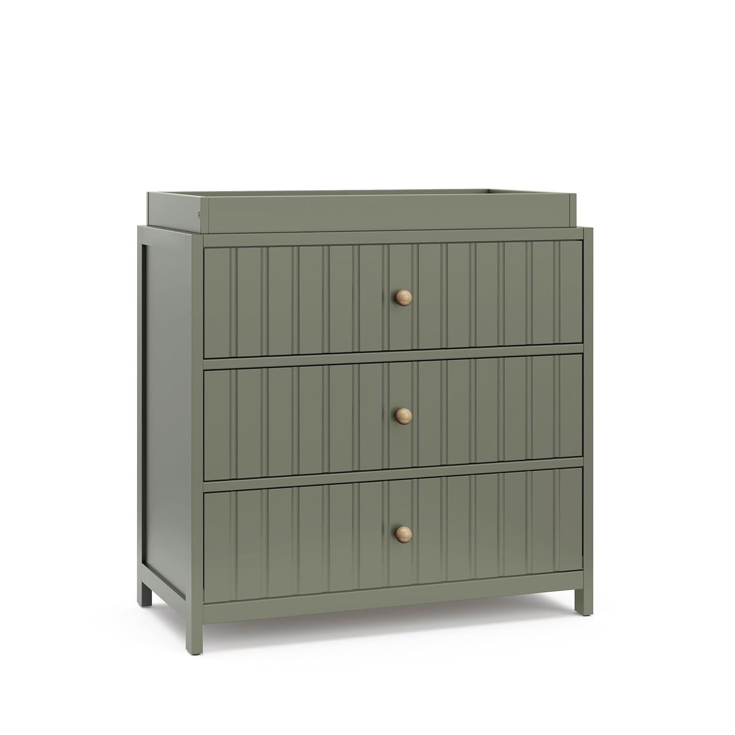 imageGraco Teddi 6 Drawer Double Dresser Olive GREENGUARD Gold Certified Interlocking Drawer System PreInstalled Drawer Tracks Includes Two Sets of Knobs for PersonalizationOlive