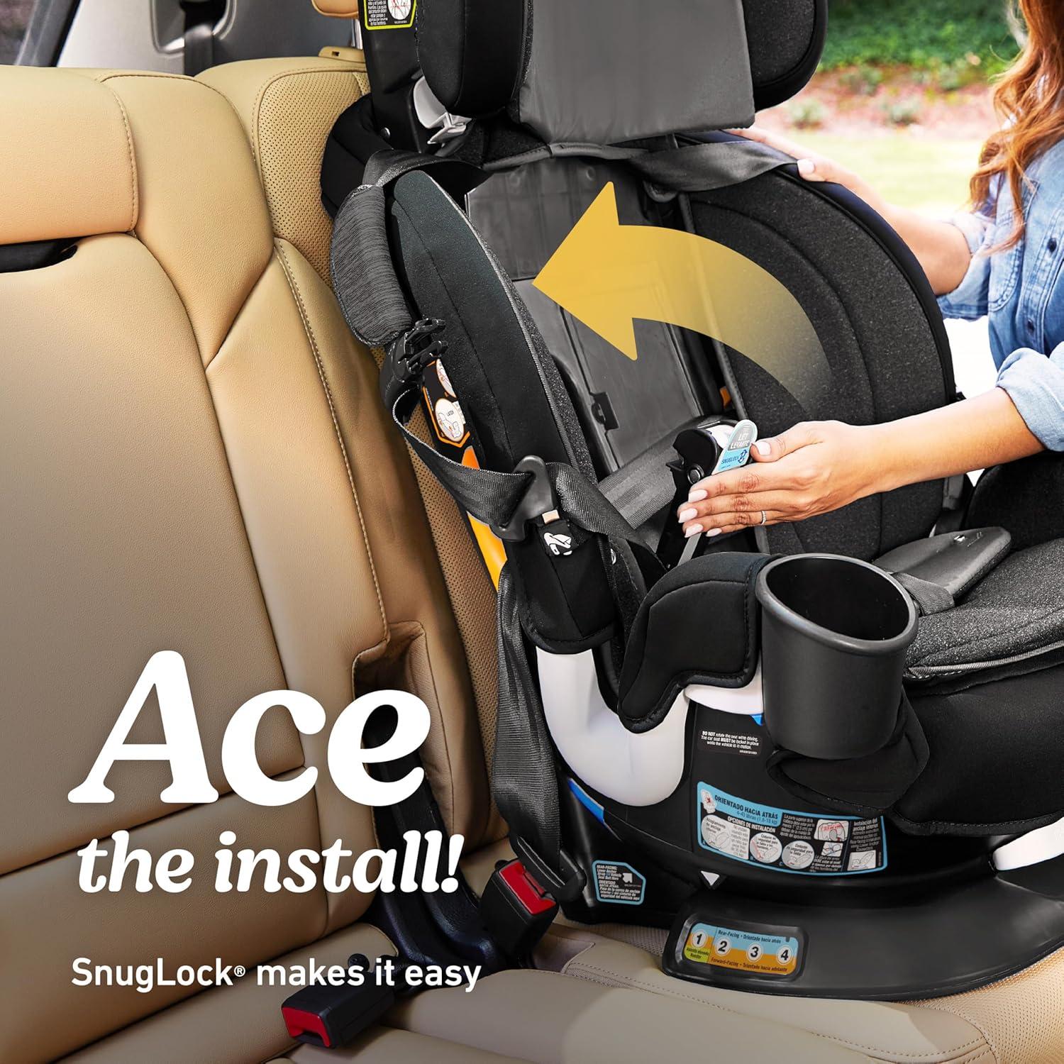 imageGraco Turn2Me 3in1 Convertible Car Seat Rotating Seat feature with RearFacing ForwardFacing and Highback Booster options in Cambridge