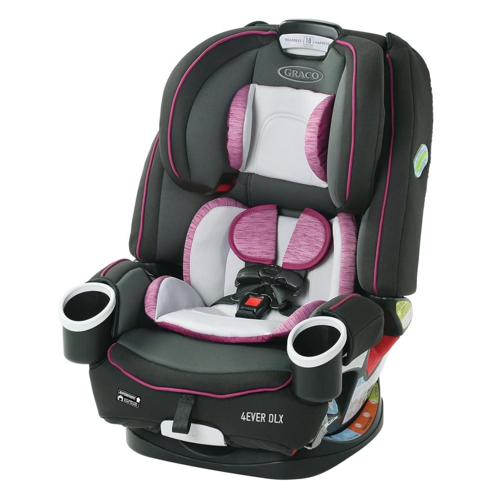 imageGraco 4Ever DLX 4in1 Car Seat Pink  Infant to Toddler Car Seat with 10 Years of Use  Rearfacing Forwardfacing and Booster Modes  Safe Comfortable and Convenient