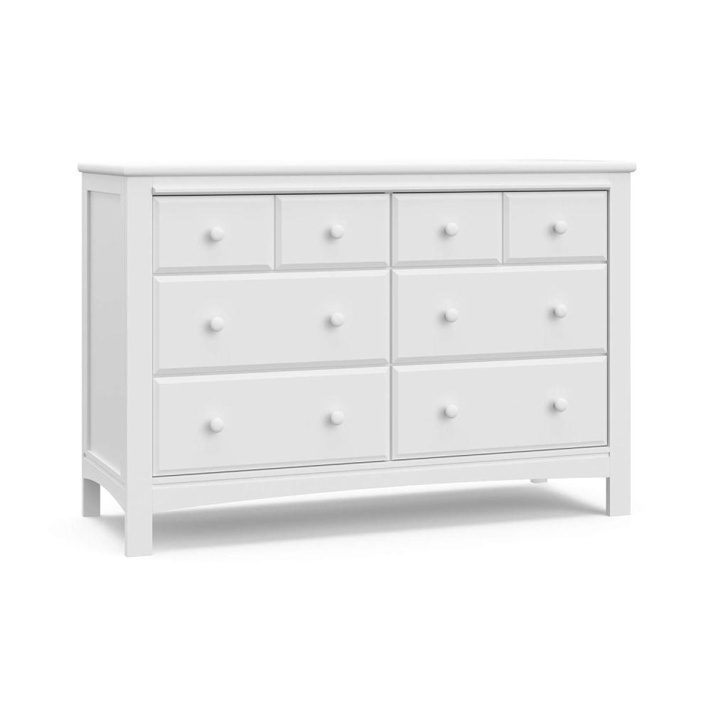 imageGraco Benton 6 Drawer Double Dresser White Easy New Assembly Process Universal Design Durable Steel Hardware and EuroGlide Drawers with Safety Stops Coordinates with Any NurseryWhite