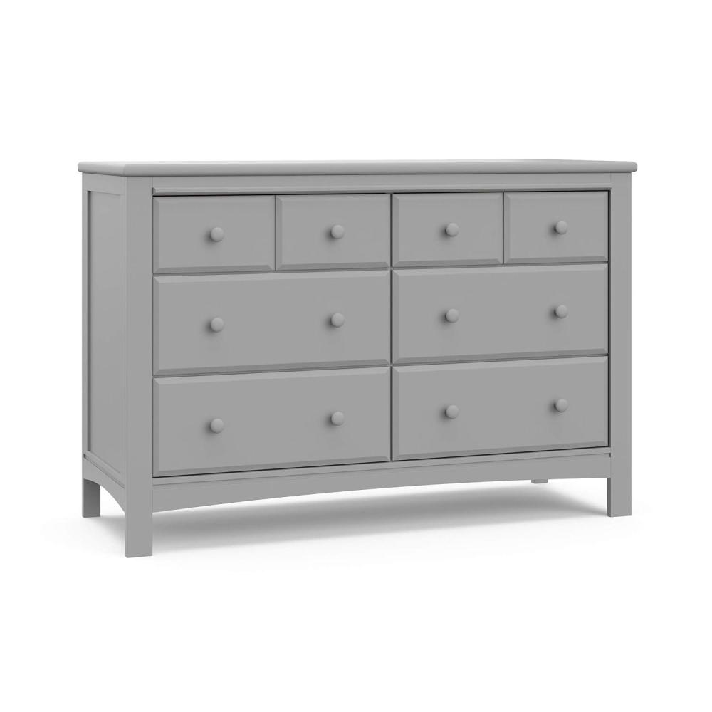 imageGraco Benton 6 Drawer Double Dresser White Easy New Assembly Process Universal Design Durable Steel Hardware and EuroGlide Drawers with Safety Stops Coordinates with Any NurseryPebble Gray