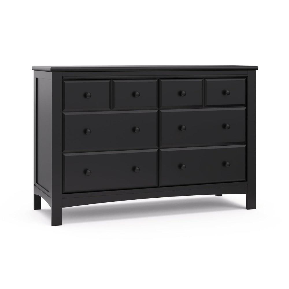 imageGraco Benton 6 Drawer Double Dresser White  Easy New Assembly Process Universal Design Durable Steel Hardware and EuroGlide Drawers with Safety Stops Coordinates with Any NurseryBlack