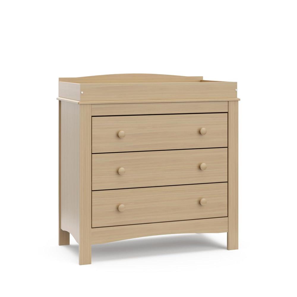 imageGraco Noah 3 Drawer Chest with Changing Topper Pebble Gray  GREENGUARD Gold Certified Baby Dresser Table Top for Nursery KidsDriftwood