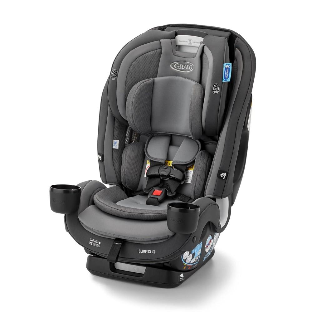 imageGraco SlimFit 3in1 Convertible Car Seat UltraSpaceSaving Design Darcie Suitable for Rear and ForwardFacing Highback Booster Seat with 10Position HeadrestKunningham 20