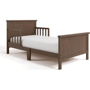 Graco Bailey Toddler Bed (Pebble Gray) – GREENGUARD Gold Certified, Fits Standard Full-Size Crib & Toddler Mattress, Toddler Safety Guardrails Included, Complete Design with Solid Headboard, Footboard(Hazelnut)