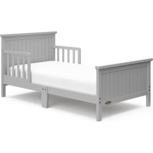 Graco Bailey Toddler Bed (Pebble Gray) – GREENGUARD Gold Certified, Fits Standard Full-Size Crib & Toddler Mattress, Toddler Safety Guardrails Included, Complete Design with Solid Headboard, Footboard(Pebble Gray)