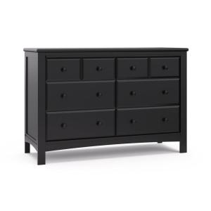Graco Benton 6 Drawer Double Dresser (White) – Easy New Assembly Process, Universal Design, Durable Steel Hardware and Euro-Glide Drawers with Safety Stops, Coordinates with Any Nursery(Black)