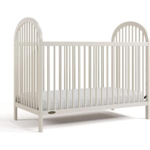 Graco Olivia Convertible Crib (Black) – GREENGUARD Gold Certified, 100% Solid Wood, Fits Standard Crib Mattress, Converts to Toddler Bed and Daybed, 4 Adjustable Mattress Heights(Frosted Oat)