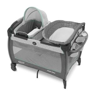Graco Pack n’ Play Close2Baby Playard with Baby Bassinet, Changing Table, Portable Infant Seat, Milan(Derby)