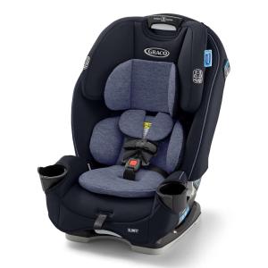 Graco SlimFit 3-in-1 Convertible Car Seat, Ultra-Space-Saving Design, Darcie, Suitable for Rear and Forward-Facing, Highback Booster Seat with 10-Position Headrest(Silas)