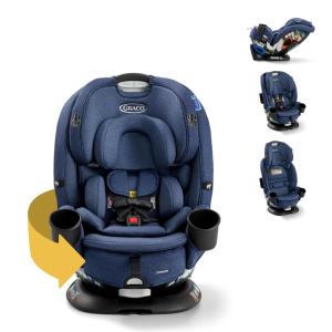Graco Turn2Me 3-in-1 Rotating Convertible Car Seat, Cambridge, Rear-Facing Rotation, Forward-Facing Mode, Highback Booster Up to 100 lbs, Adjustable Headrest & Harness, Steel Reinforced Frame(Brighton 2.0)