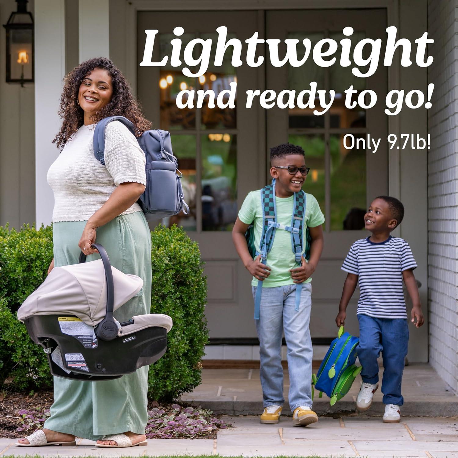 imageGraco SnugRide Turn ampamp Slide Infant Car Seat Rear Facing Rotating Car Seat with Base for 430 lbs with 180 Degree Turn for Easy Access Lightweight Carseat with SnugLock Technology Mulberry