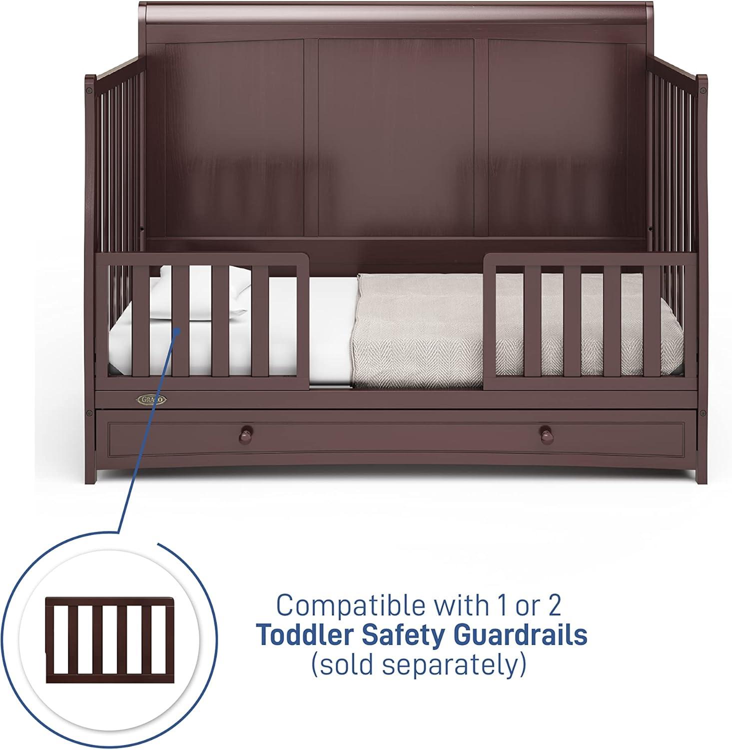 imageGraco Asheville 5in1 Convertible Crib with Drawer White GREENGUARD Gold Certified Crib with Drawer Combo FullSize Nursery Storage Drawer Converts to Toddler Bed Daybed and FullSize BedEspresso