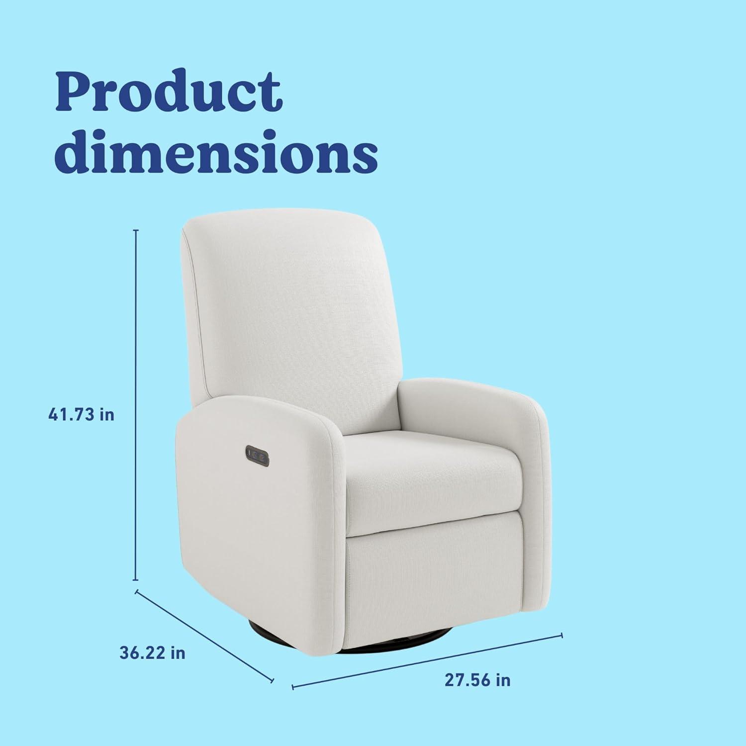 imageGraco Bellwood Power Recliner Swivel Glider Ivory Basketweave Electronic Power Recliner for Nursery Includes DualUSB Charging Port for USBA amp USBC Glider Rocking Chair with Full ReclineIvory