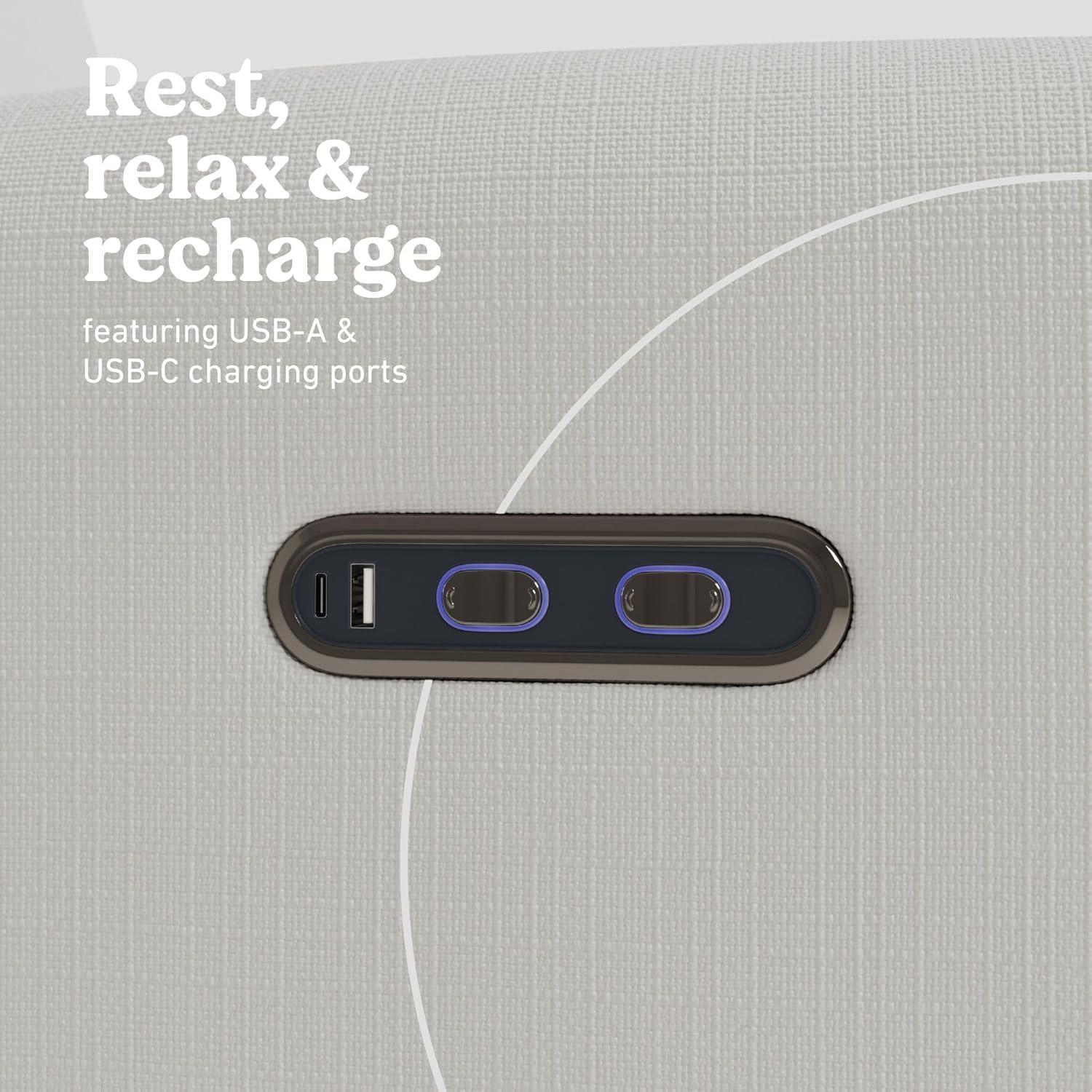 imageGraco Bellwood Power Recliner Swivel Glider Ivory Basketweave Electronic Power Recliner for Nursery Includes DualUSB Charging Port for USBA amp USBC Glider Rocking Chair with Full ReclineIvory