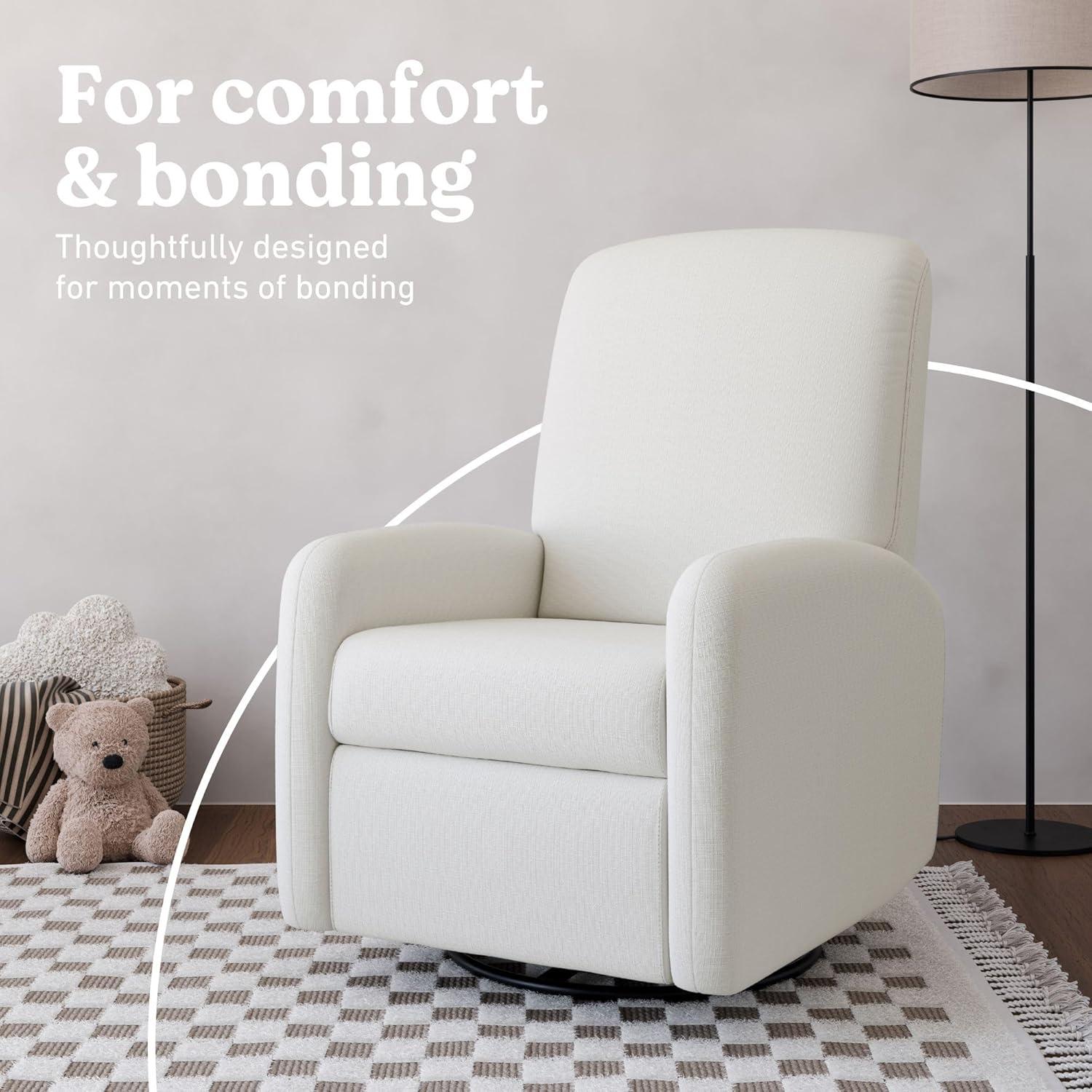 imageGraco Bellwood Power Recliner Swivel Glider Ivory Basketweave Electronic Power Recliner for Nursery Includes DualUSB Charging Port for USBA amp USBC Glider Rocking Chair with Full ReclineIvory