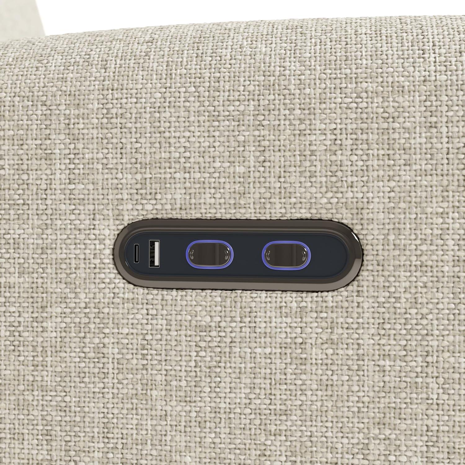 imageGraco Bellwood Power Recliner Swivel Glider Ivory Basketweave Electronic Power Recliner for Nursery Includes DualUSB Charging Port for USBA amp USBC Glider Rocking Chair with Full ReclineDune