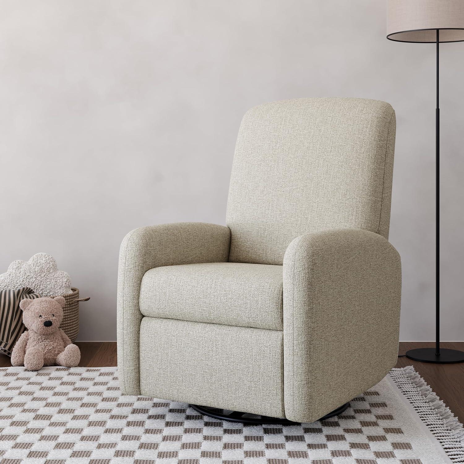 imageGraco Bellwood Power Recliner Swivel Glider Ivory Basketweave Electronic Power Recliner for Nursery Includes DualUSB Charging Port for USBA amp USBC Glider Rocking Chair with Full ReclineDune