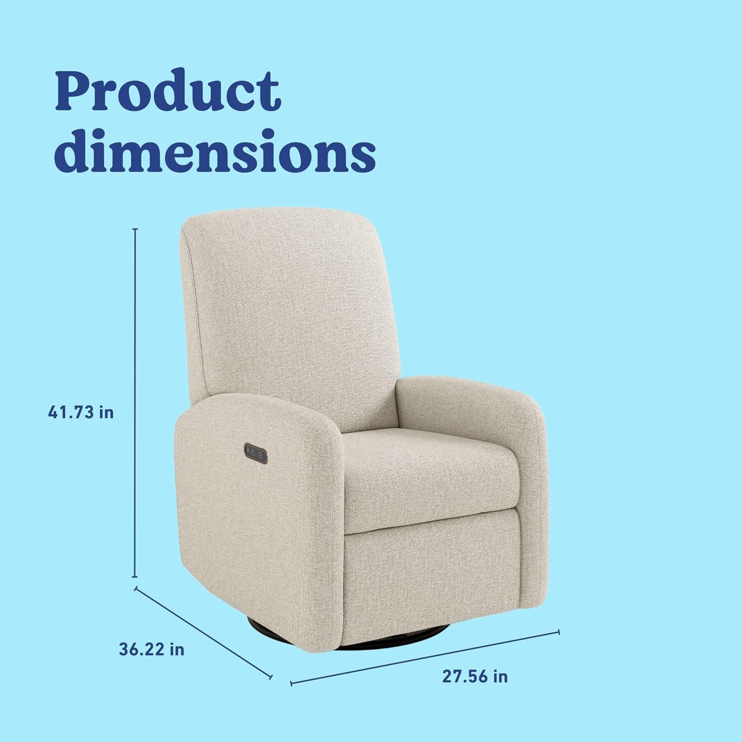 imageGraco Bellwood Power Recliner Swivel Glider Ivory Basketweave Electronic Power Recliner for Nursery Includes DualUSB Charging Port for USBA amp USBC Glider Rocking Chair with Full ReclineDune