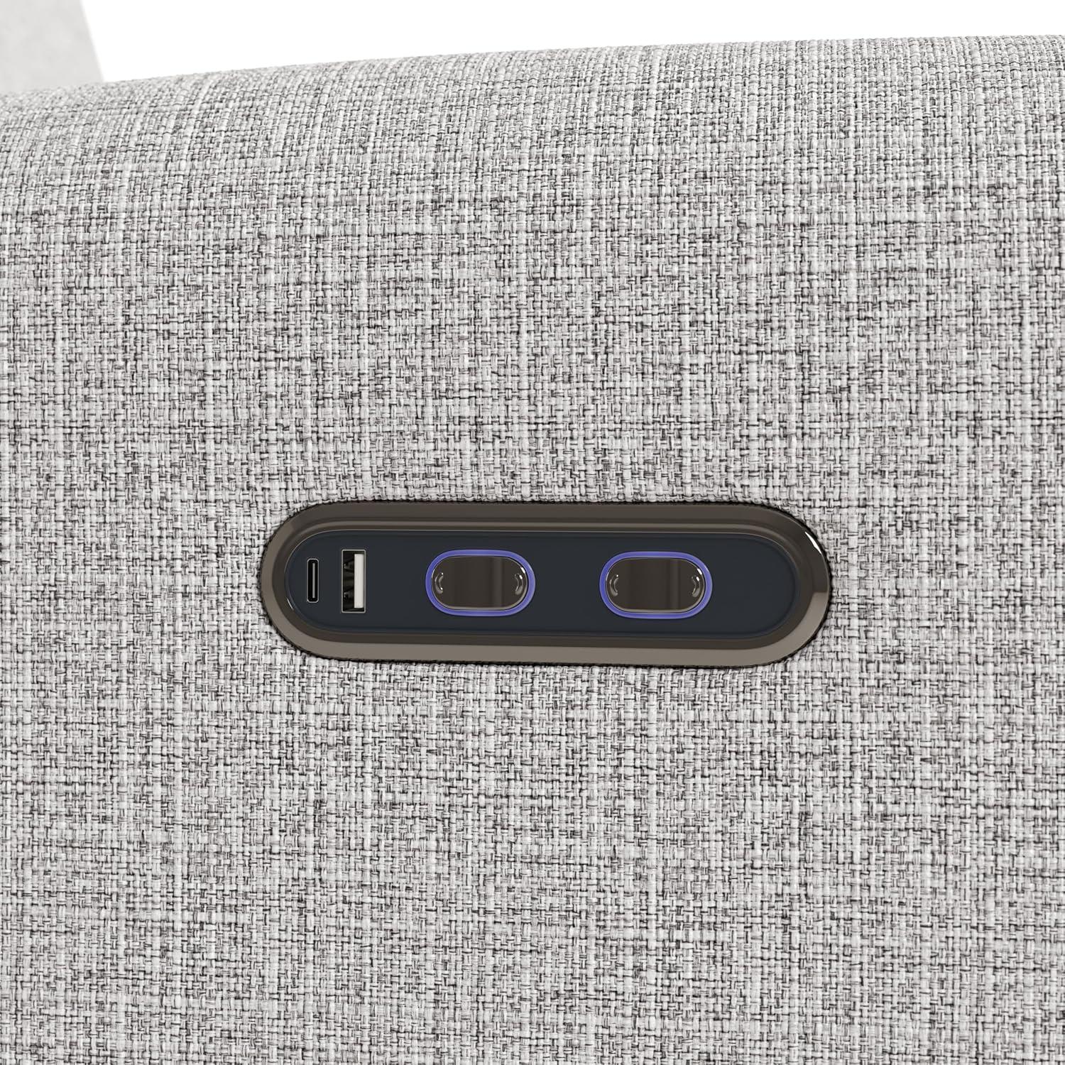 imageGraco Bellwood Power Recliner Swivel Glider Ivory Basketweave Electronic Power Recliner for Nursery Includes DualUSB Charging Port for USBA amp USBC Glider Rocking Chair with Full ReclineSteel