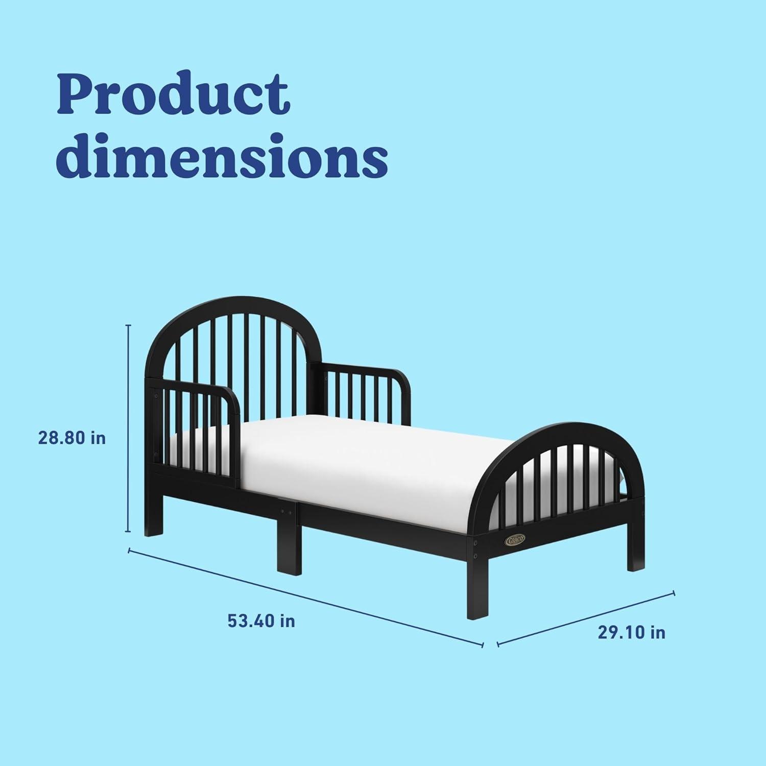 imageGraco Olivia Toddler Bed Driftwood GREENGUARD Gold Certified Includes Toddler Safety Guardrails Fits Standard Crib amp Toddler Mattress Stylish Arched DesignBlack