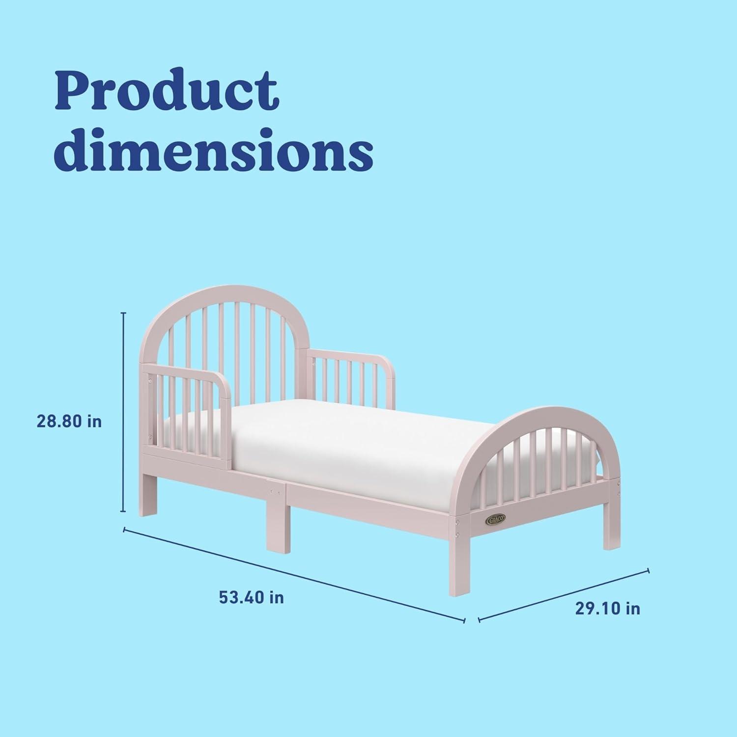 imageGraco Olivia Toddler Bed Driftwood GREENGUARD Gold Certified Includes Toddler Safety Guardrails Fits Standard Crib amp Toddler Mattress Stylish Arched DesignBlush