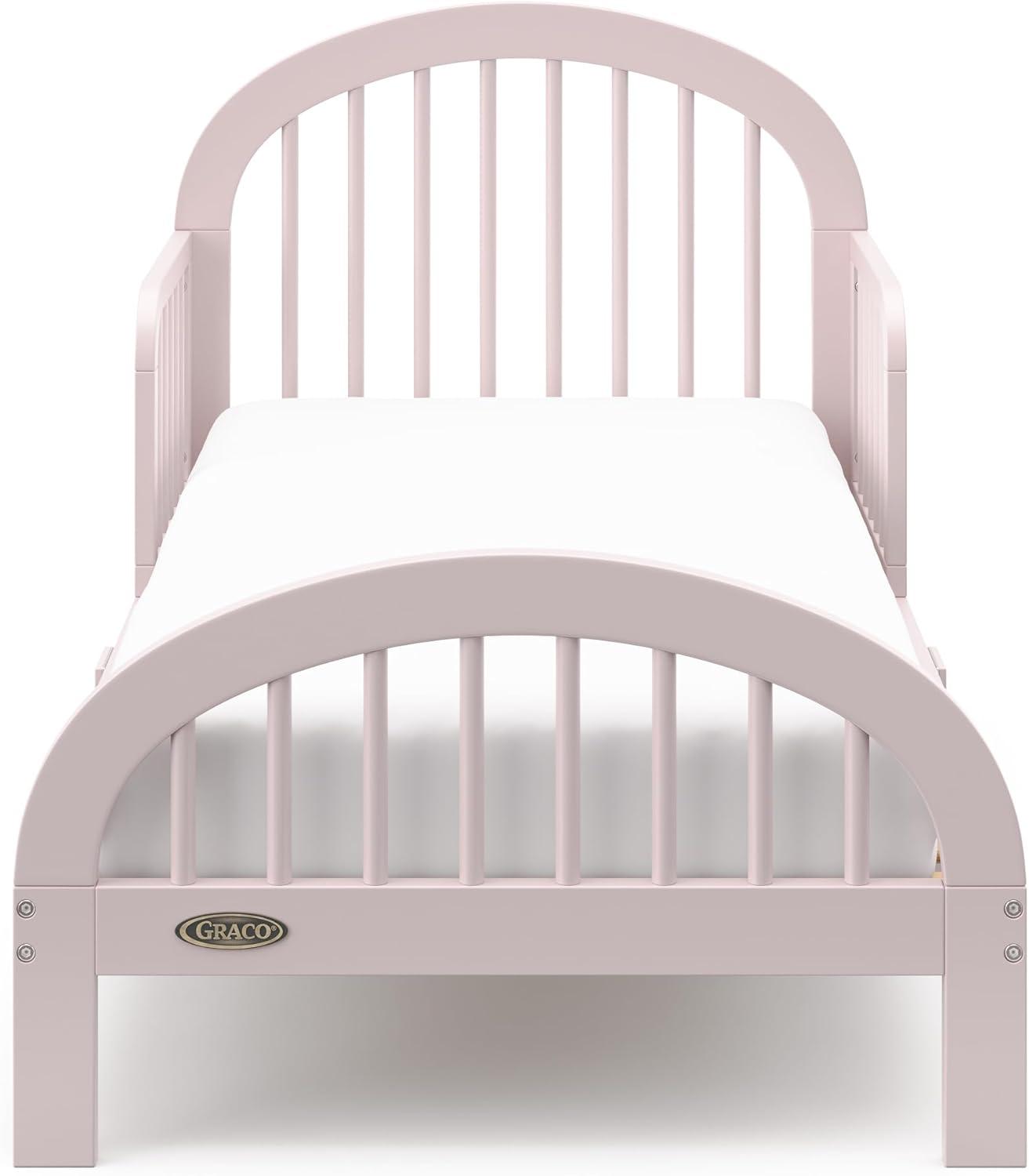 imageGraco Olivia Toddler Bed Driftwood GREENGUARD Gold Certified Includes Toddler Safety Guardrails Fits Standard Crib amp Toddler Mattress Stylish Arched DesignBlush