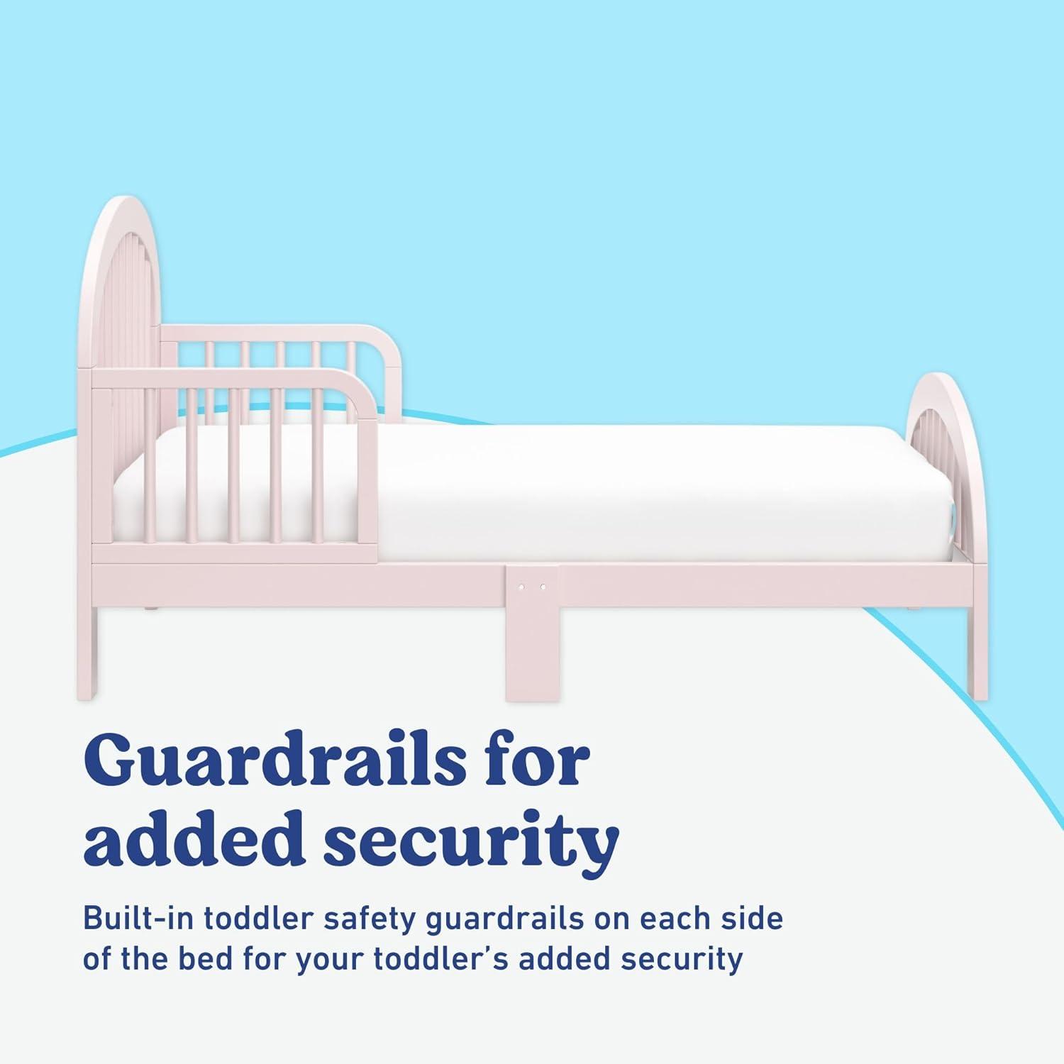 imageGraco Olivia Toddler Bed Driftwood GREENGUARD Gold Certified Includes Toddler Safety Guardrails Fits Standard Crib amp Toddler Mattress Stylish Arched DesignBlush