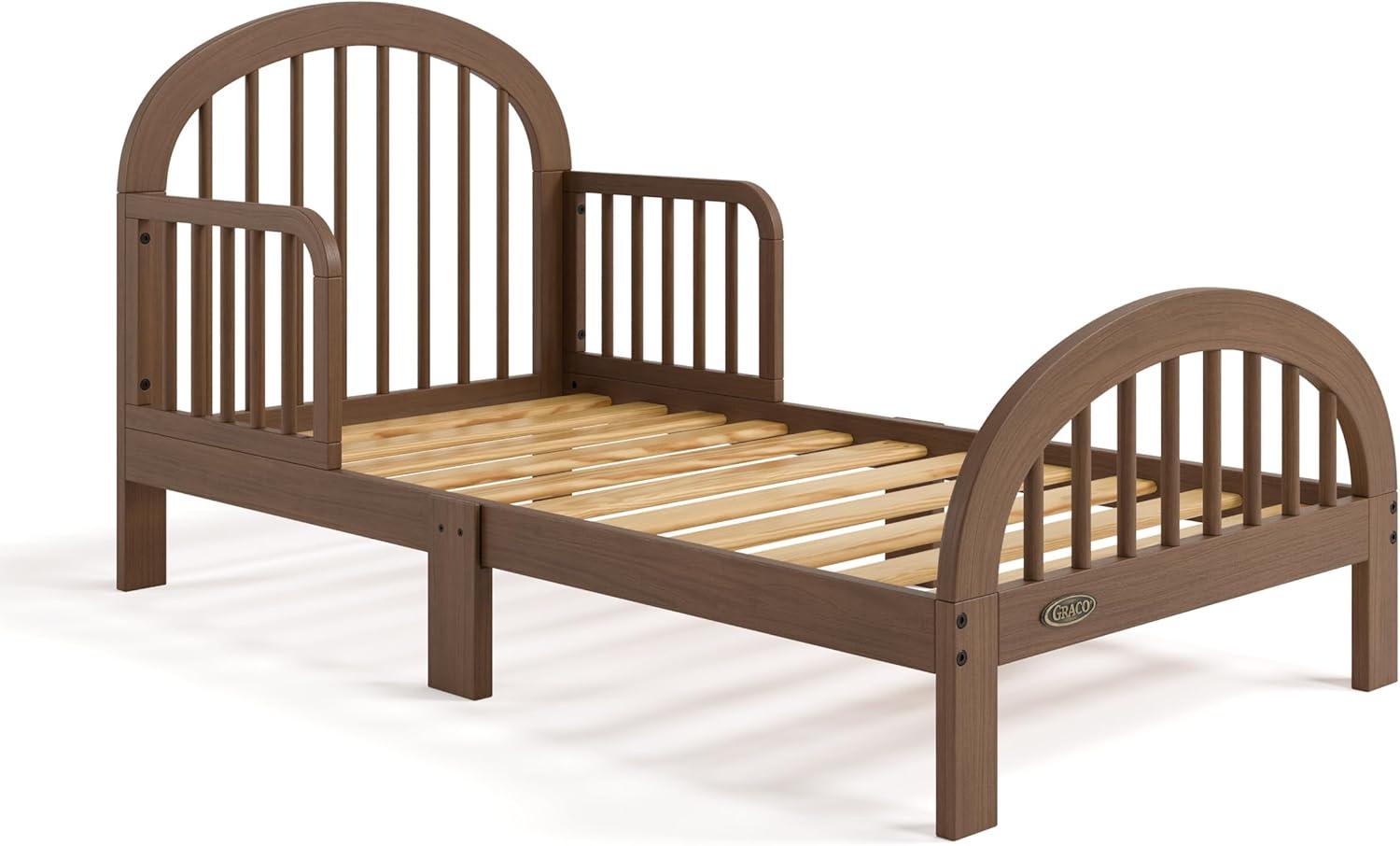 imageGraco Olivia Toddler Bed Driftwood GREENGUARD Gold Certified Includes Toddler Safety Guardrails Fits Standard Crib amp Toddler Mattress Stylish Arched DesignHazelnut