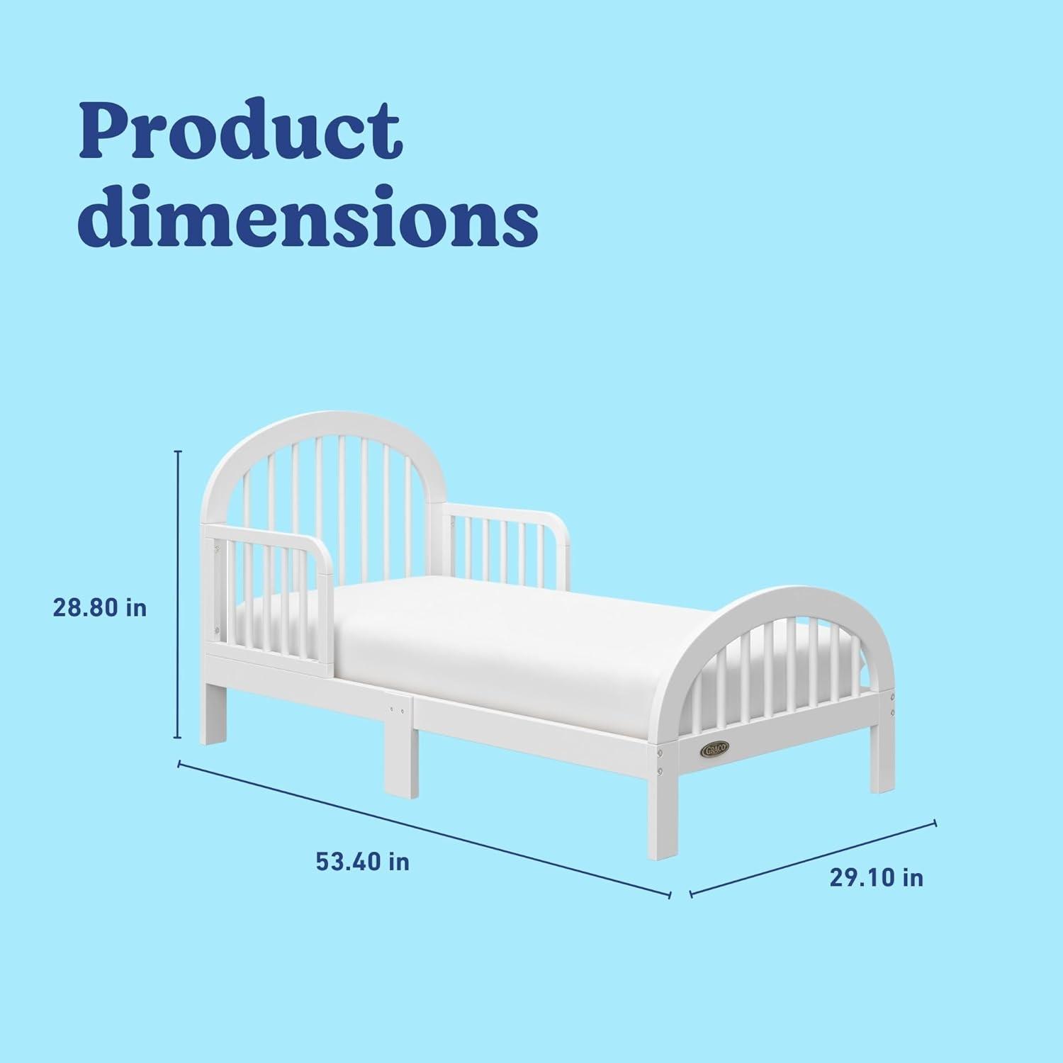 imageGraco Olivia Toddler Bed Driftwood GREENGUARD Gold Certified Includes Toddler Safety Guardrails Fits Standard Crib amp Toddler Mattress Stylish Arched DesignWhite